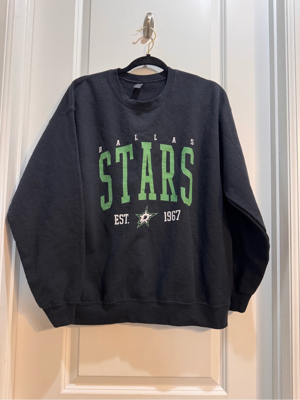 NHL Dallas Stars Black Hoodie Large Slide Pockets Armpit ToArmpit 23” Length27”